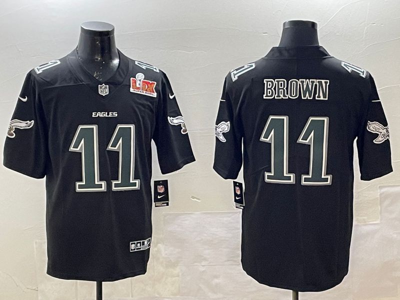 Men Philadelphia Eagles #11 Brown Black Fashion 2025 Nike Limited NFL Jersey style 6